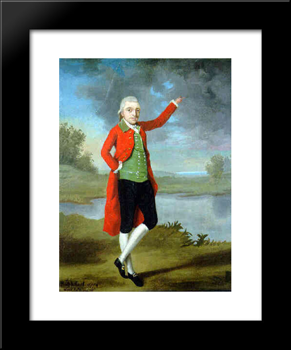 Self-Portrait 20x24 Black Modern Wood Framed Art Print Poster by Ralph Earl