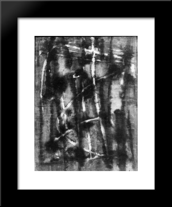 Crucifixion 20x24 Black Modern Wood Framed Art Print Poster by Ubac, Raoul