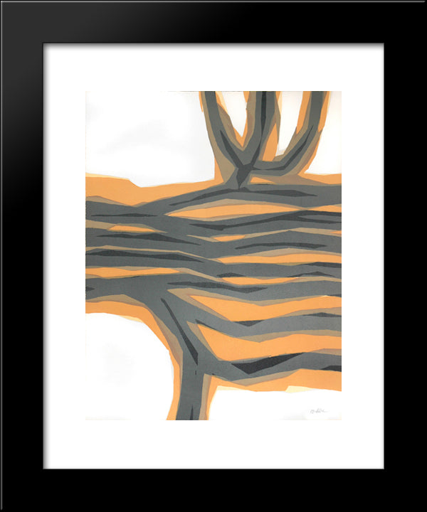 Le Champ A L'Arbre 1964 20x24 Black Modern Wood Framed Art Print Poster by Ubac, Raoul