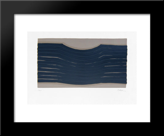 Rythme Circulaire 20x24 Black Modern Wood Framed Art Print Poster by Ubac, Raoul