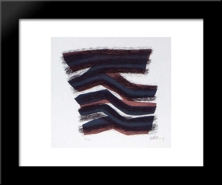 Rythme Rose Et Gris Endormi 20x24 Black Modern Wood Framed Art Print Poster by Ubac, Raoul