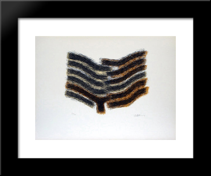 Sillons Ocres 20x24 Black Modern Wood Framed Art Print Poster by Ubac, Raoul