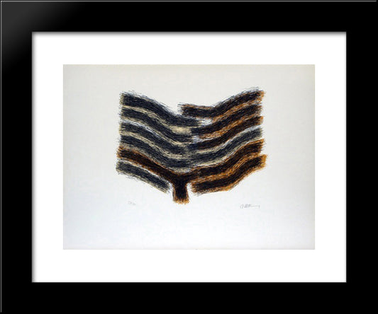 Sillons Ocres 20x24 Black Modern Wood Framed Art Print Poster by Ubac, Raoul