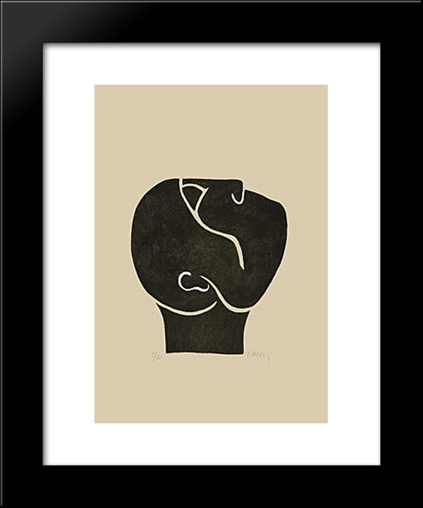 Tete Levee 20x24 Black Modern Wood Framed Art Print Poster by Ubac, Raoul