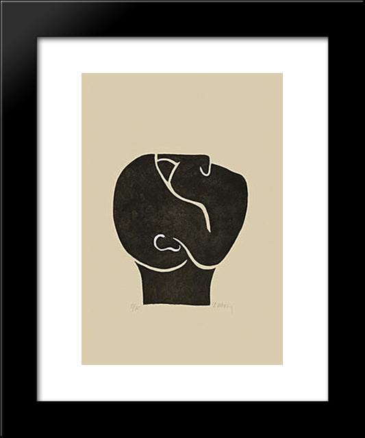 Tete Levee 20x24 Black Modern Wood Framed Art Print Poster by Ubac, Raoul