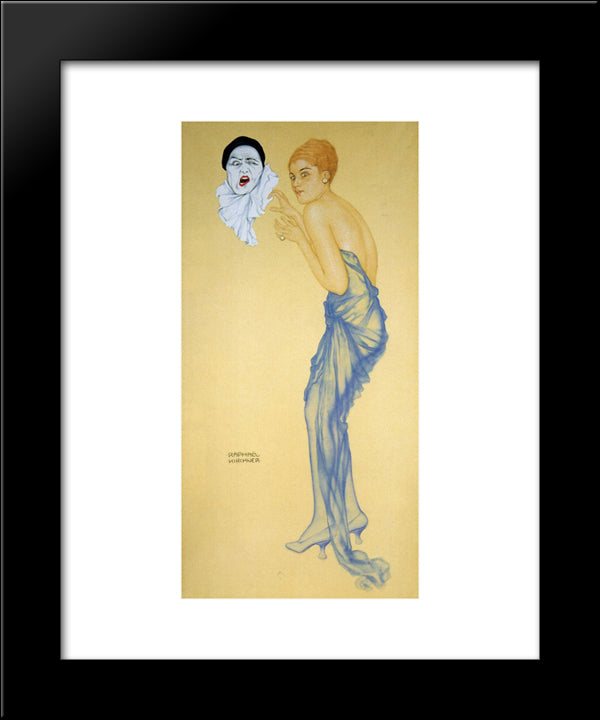 Anger 20x24 Black Modern Wood Framed Art Print Poster by Kirchner, Raphael