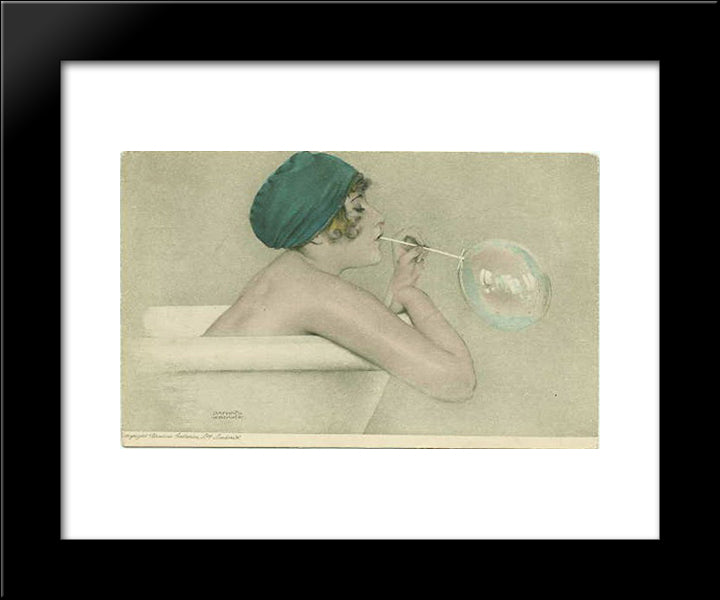 Bubbles 20x24 Black Modern Wood Framed Art Print Poster by Kirchner, Raphael