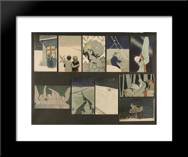 Christmas Pictures 20x24 Black Modern Wood Framed Art Print Poster by Kirchner, Raphael
