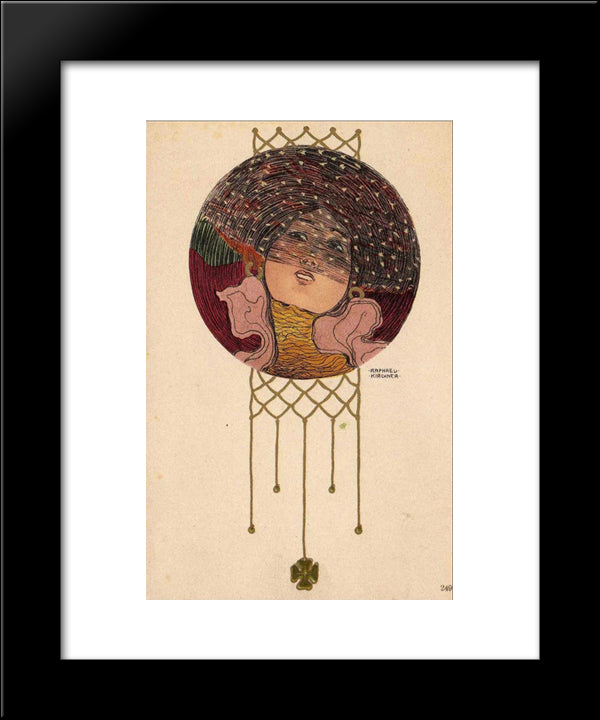 Girls Heads In A Circle 20x24 Black Modern Wood Framed Art Print Poster by Kirchner, Raphael