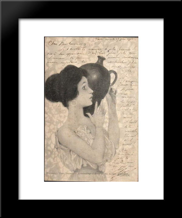 Greek Girls 20x24 Black Modern Wood Framed Art Print Poster by Kirchner, Raphael