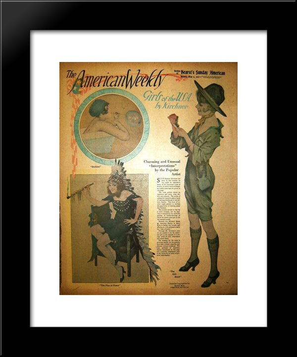Hearst'S Sunday American 20x24 Black Modern Wood Framed Art Print Poster by Kirchner, Raphael