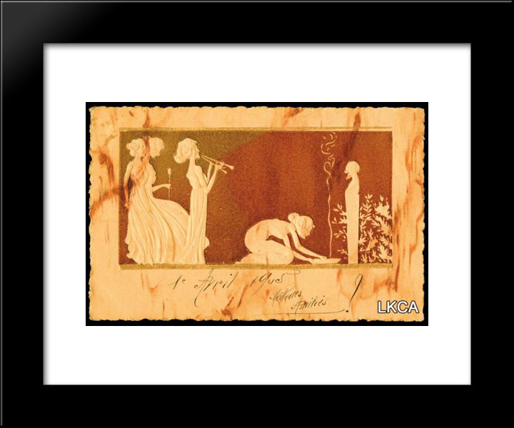 Ivory Sculpture 20x24 Black Modern Wood Framed Art Print Poster by Kirchner, Raphael