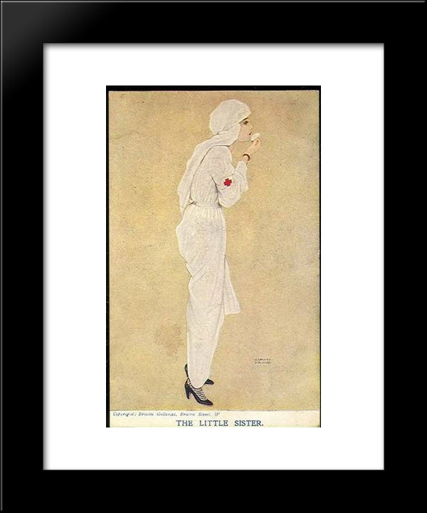 Little Sister 20x24 Black Modern Wood Framed Art Print Poster by Kirchner, Raphael