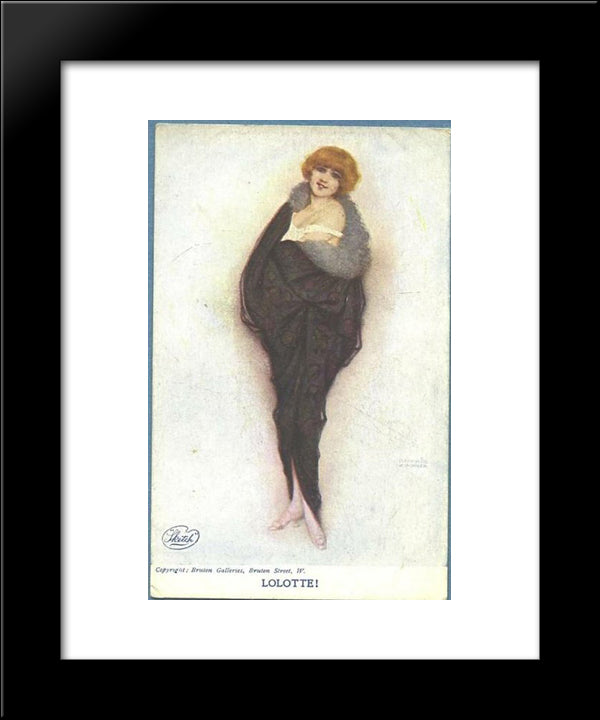 Lollotte 20x24 Black Modern Wood Framed Art Print Poster by Kirchner, Raphael