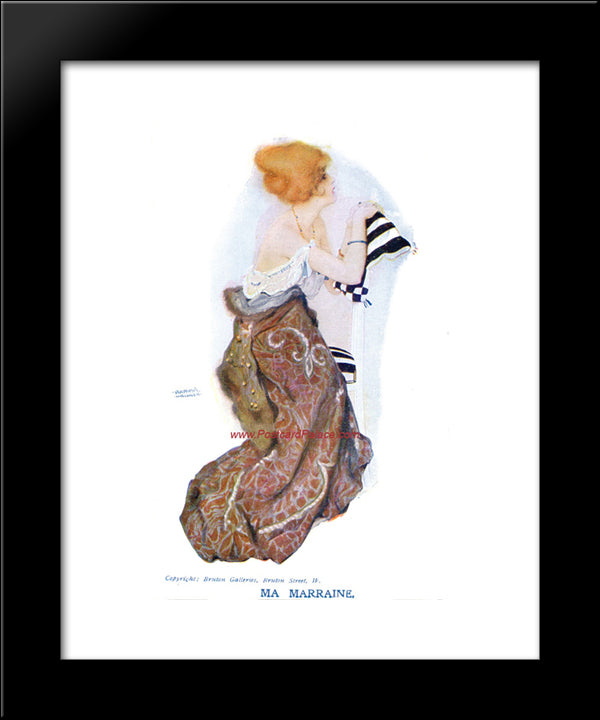 Ma Marraine 20x24 Black Modern Wood Framed Art Print Poster by Kirchner, Raphael