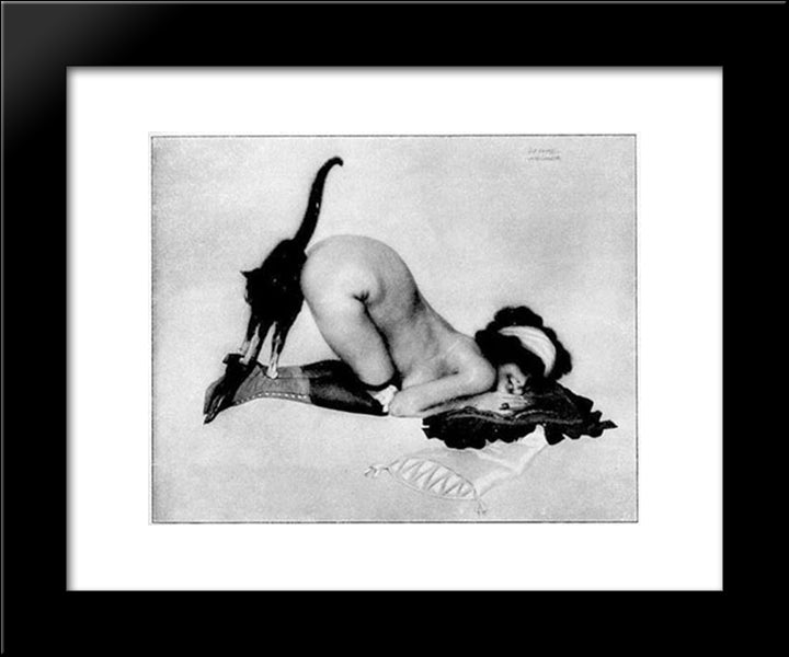 Magentic Pole 20x24 Black Modern Wood Framed Art Print Poster by Kirchner, Raphael