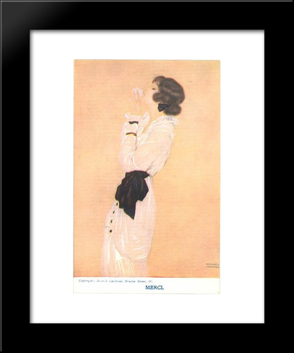 Merci I 20x24 Black Modern Wood Framed Art Print Poster by Kirchner, Raphael