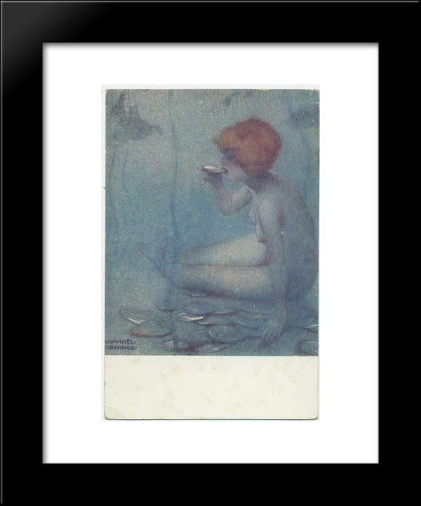Ondine 20x24 Black Modern Wood Framed Art Print Poster by Kirchner, Raphael