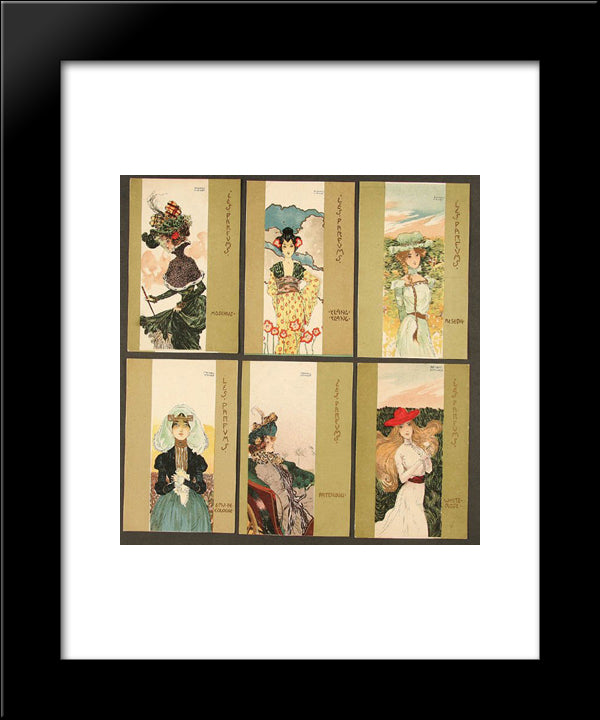 Parfums 20x24 Black Modern Wood Framed Art Print Poster by Kirchner, Raphael