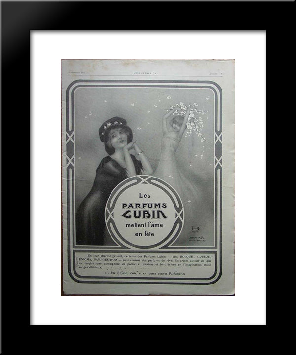 Parfums Cubin 20x24 Black Modern Wood Framed Art Print Poster by Kirchner, Raphael