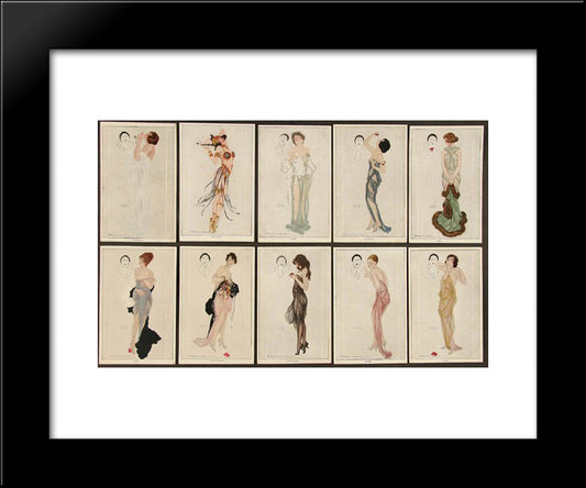 Pierrot'S Love 20x24 Black Modern Wood Framed Art Print Poster by Kirchner, Raphael