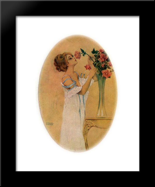 Players 20x24 Black Modern Wood Framed Art Print Poster by Kirchner, Raphael