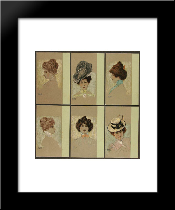 Portraits Of Viennese Ladies 20x24 Black Modern Wood Framed Art Print Poster by Kirchner, Raphael