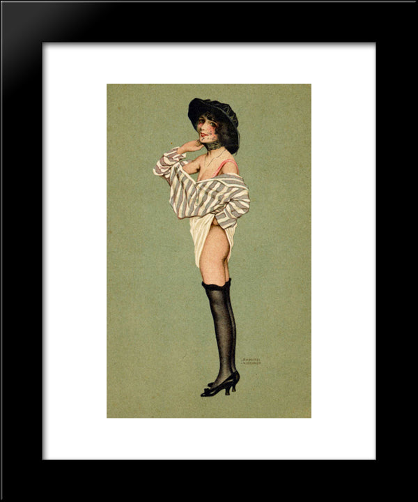 Premiere Veil 20x24 Black Modern Wood Framed Art Print Poster by Kirchner, Raphael