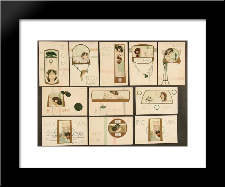 Roma 20x24 Black Modern Wood Framed Art Print Poster by Kirchner, Raphael