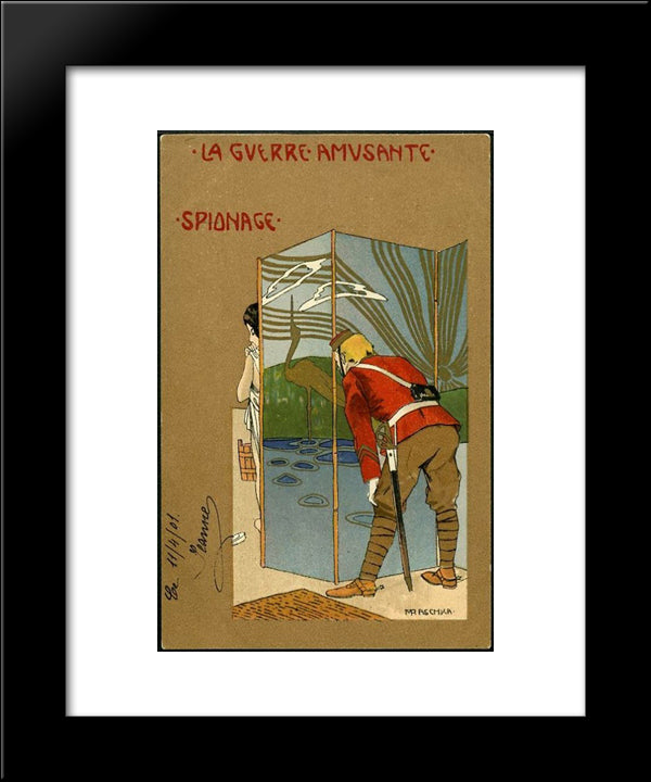 Spionage 20x24 Black Modern Wood Framed Art Print Poster by Kirchner, Raphael