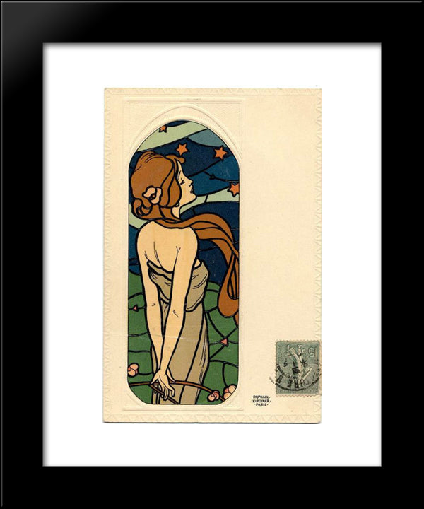 Stained Glass Art 20x24 Black Modern Wood Framed Art Print Poster by Kirchner, Raphael