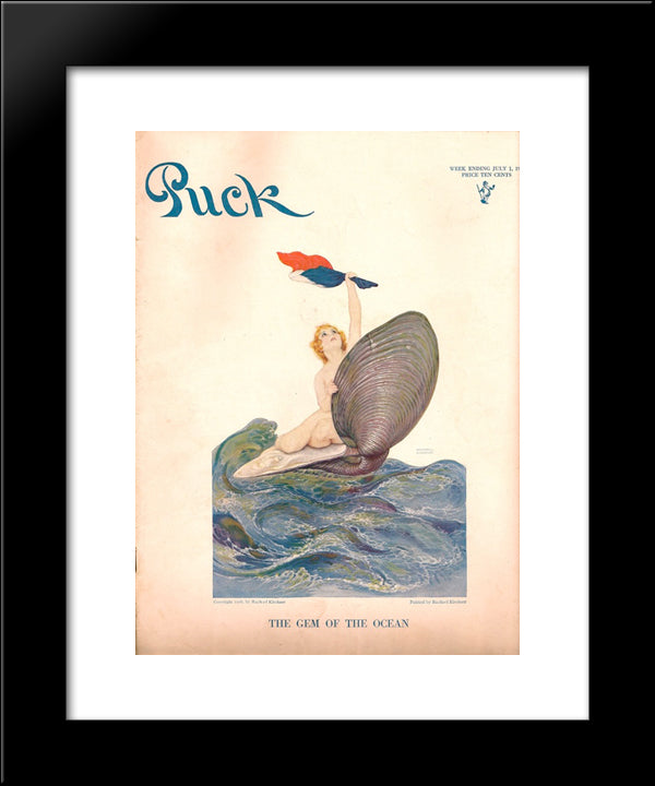 The Gem Of The Ocean, Puck Magazine 20x24 Black Modern Wood Framed Art Print Poster by Kirchner, Raphael
