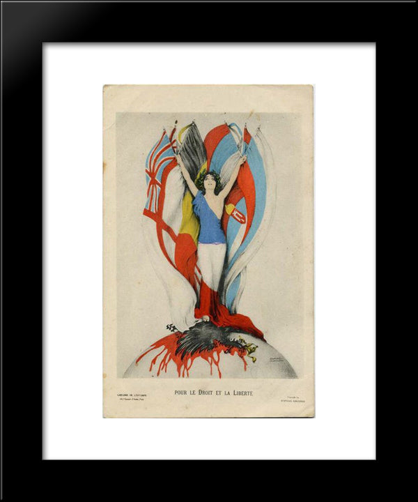 To The Right And Freedom 20x24 Black Modern Wood Framed Art Print Poster by Kirchner, Raphael