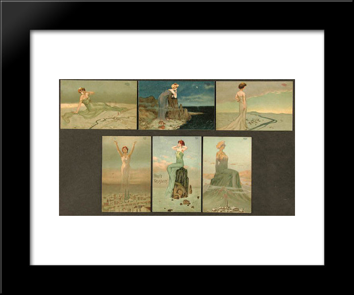 Women Dominating Landscapes 20x24 Black Modern Wood Framed Art Print Poster by Kirchner, Raphael