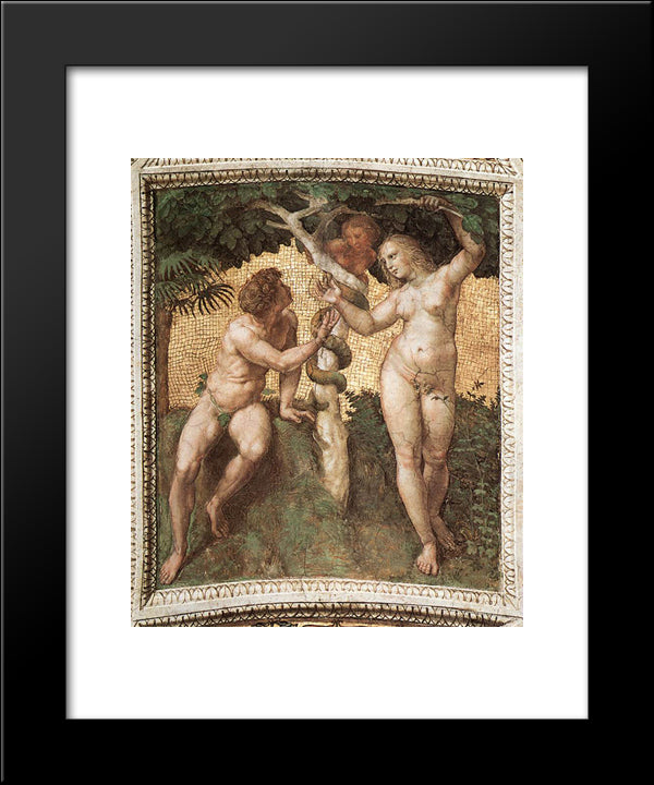 Adam And Eve, From The 'Stanza Della Segnatura' 20x24 Black Modern Wood Framed Art Print Poster by Raphael