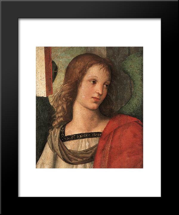 Angel (Fragment Of The Baronci Altarpiece) 20x24 Black Modern Wood Framed Art Print Poster by Raphael