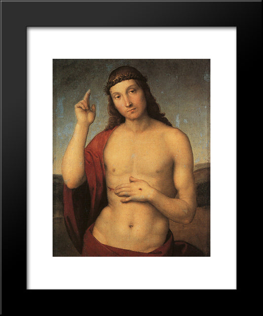 Christ Blessing 20x24 Black Modern Wood Framed Art Print Poster by Raphael