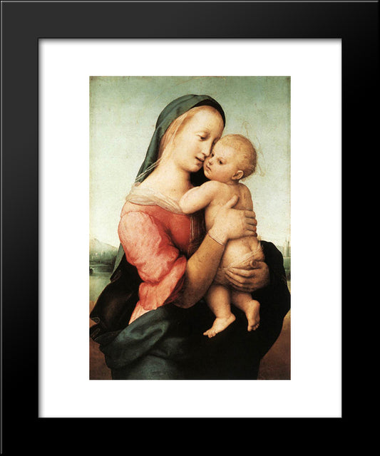 Detail Of The 'Tempi' Madonna 20x24 Black Modern Wood Framed Art Print Poster by Raphael