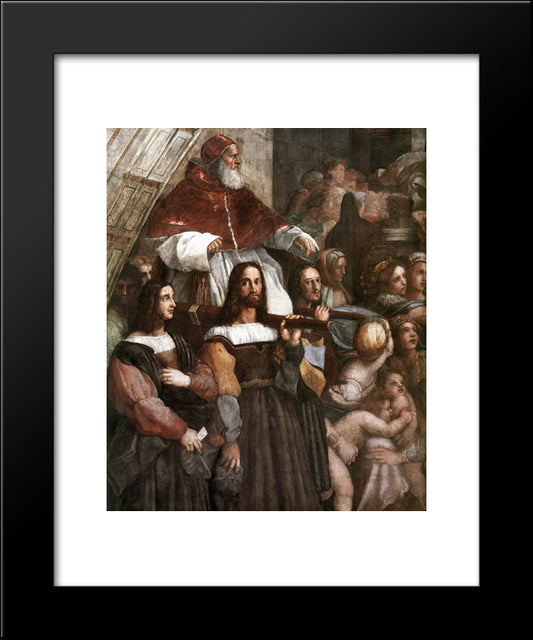 Expulsion Of Heliodorus From The Temple (Detail) 20x24 Black Modern Wood Framed Art Print Poster by Raphael