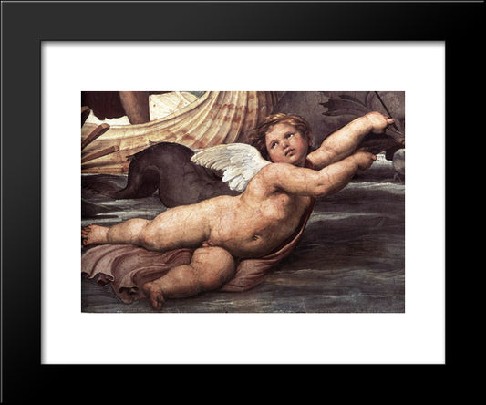 Galatea, Detail Of Putto 20x24 Black Modern Wood Framed Art Print Poster by Raphael