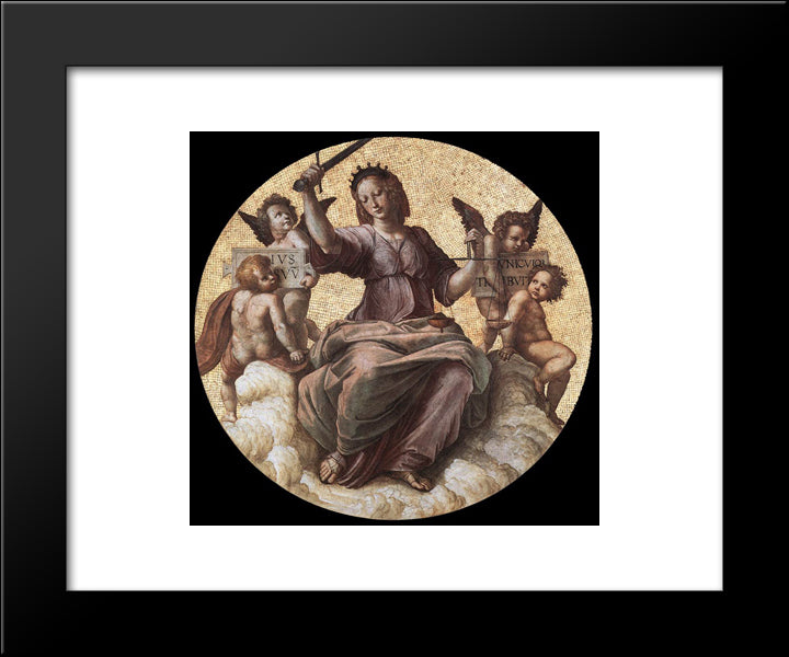 Justice, From The 'Stanza Della Segnatura' 20x24 Black Modern Wood Framed Art Print Poster by Raphael