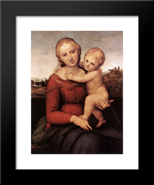 Madonna And Child 20x24 Black Modern Wood Framed Art Print Poster by Raphael