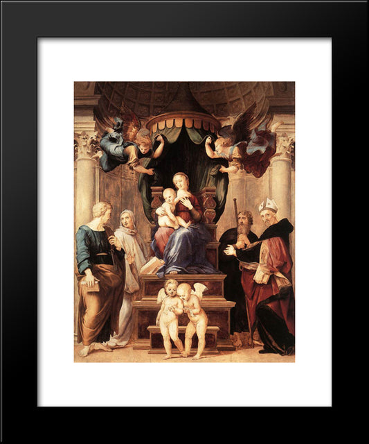 Madonna Of The Baldacchino 20x24 Black Modern Wood Framed Art Print Poster by Raphael