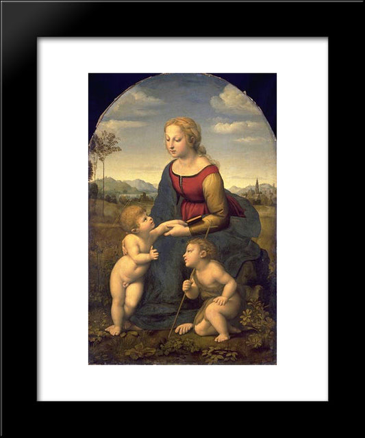 Madonna With Child And St. John The Baptist 20x24 Black Modern Wood Framed Art Print Poster by Raphael