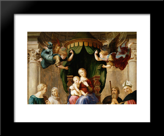 Madonna With The Baldachino (Detail) 20x24 Black Modern Wood Framed Art Print Poster by Raphael