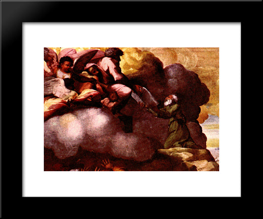 Moses Receiving The Tablets Of The Law (Detail) 20x24 Black Modern Wood Framed Art Print Poster by Raphael