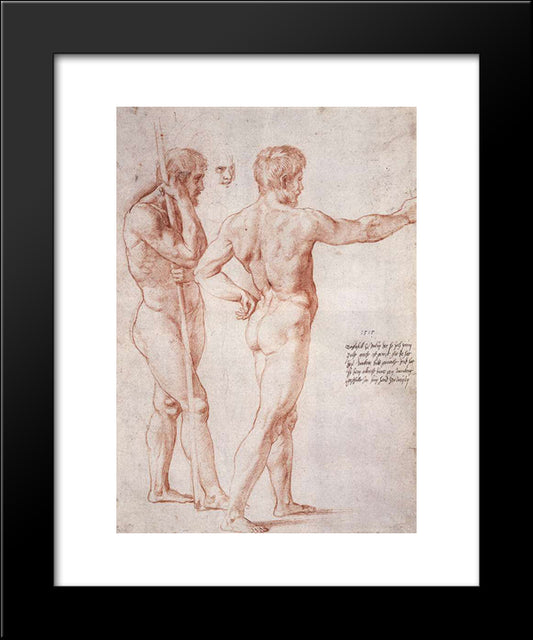 Nude Study 20x24 Black Modern Wood Framed Art Print Poster by Raphael