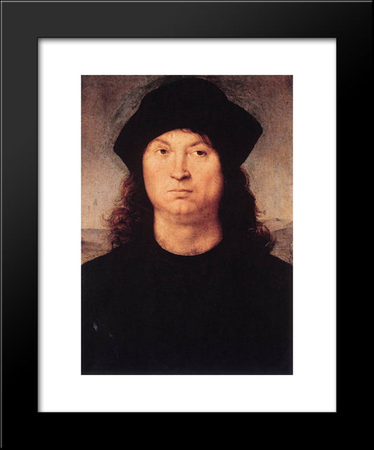 Portrait Of A Man 20x24 Black Modern Wood Framed Art Print Poster by Raphael