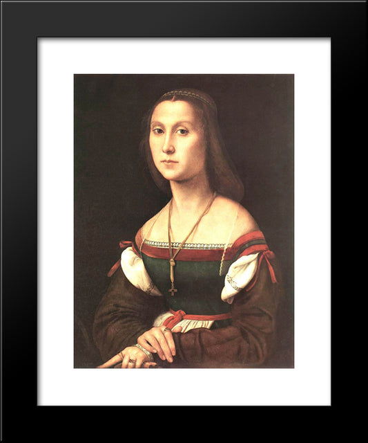Portrait Of A Woman (La Muta) 20x24 Black Modern Wood Framed Art Print Poster by Raphael