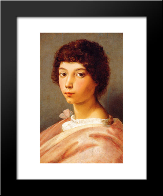 Portrait Of A Young Man 20x24 Black Modern Wood Framed Art Print Poster by Raphael